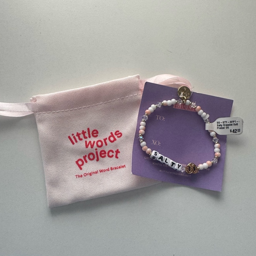 Little Words Project 'Salty' Bracelet - Pink and White